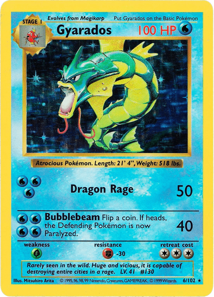 Gyarados - Base Set - #6 (Shadowless)