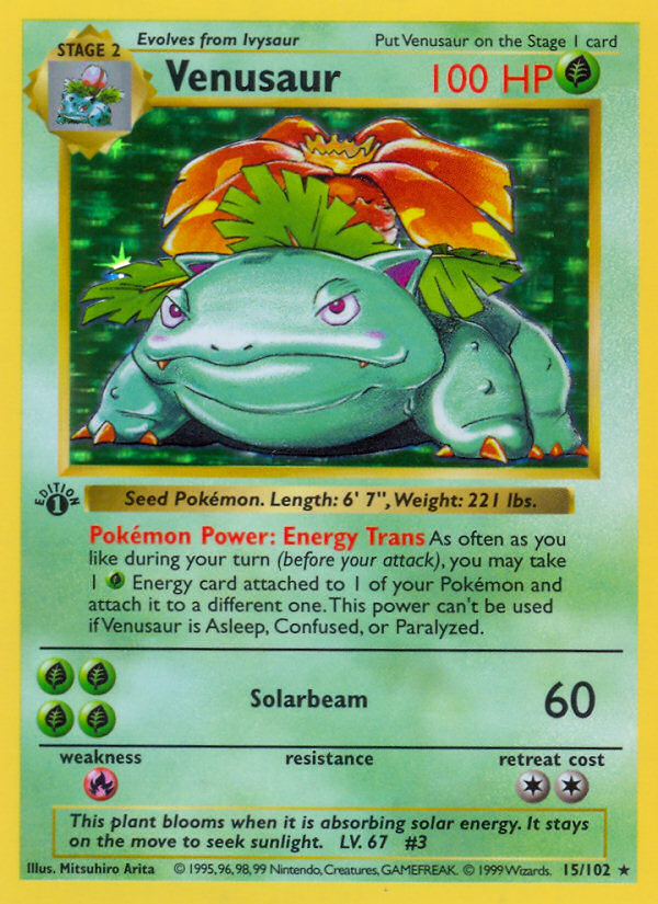 Venusaur - Base Set - #15 (1st Edition)