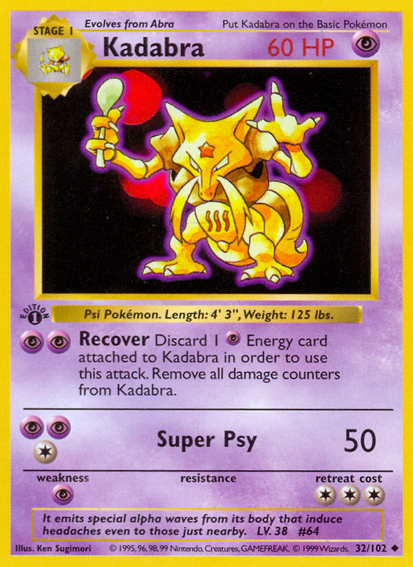 Kadabra - Base Set - #32 (1st Edition)