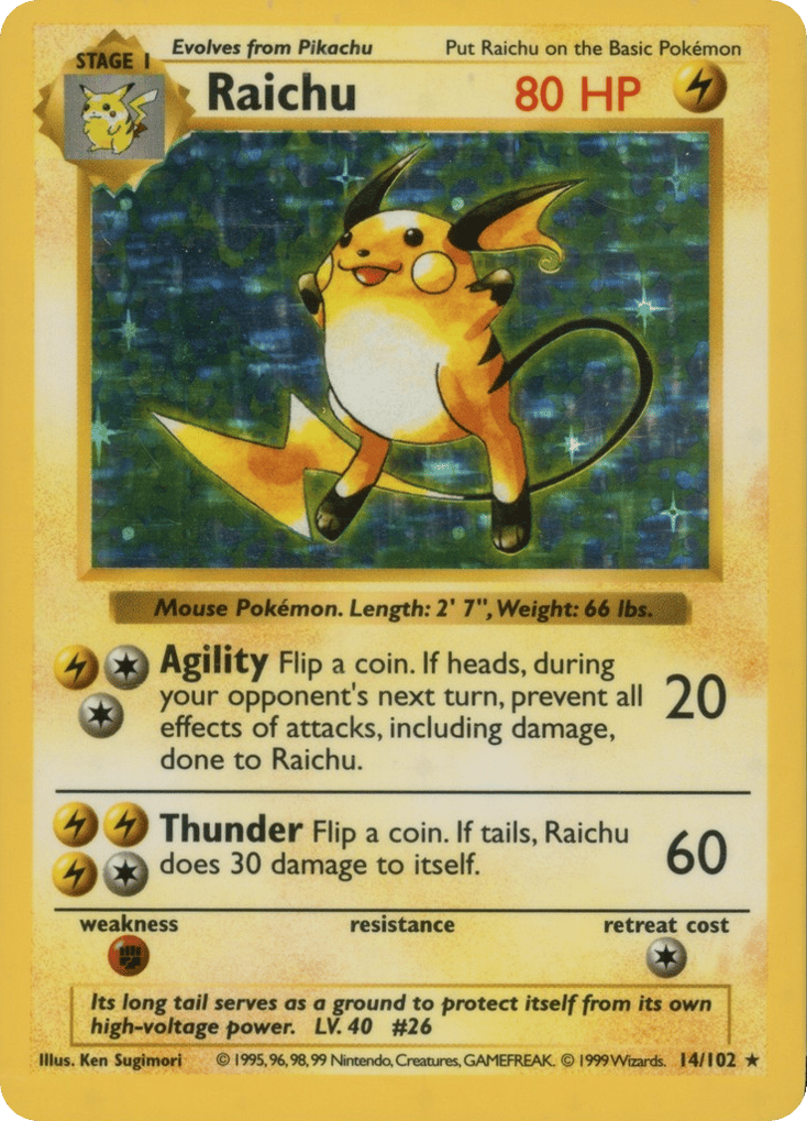 Raichu - Base Set - #14 (Shadowless)