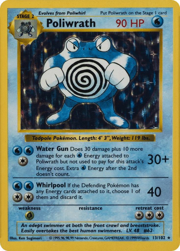 Poliwrath - Base Set - #13 (Shadowless)