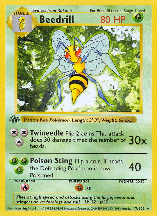 Beedrill - Base Set - #17 (1st Edition)