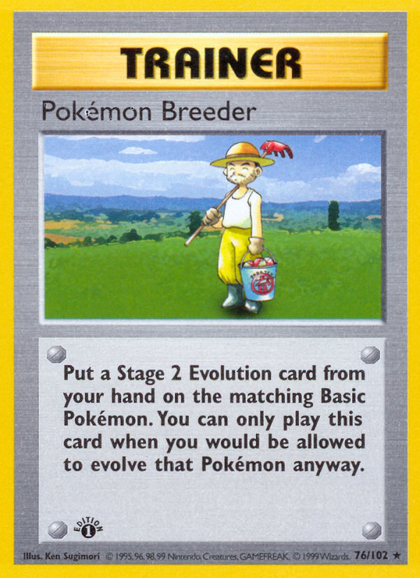 Pokémon Breeder - Base Set - #76 (1st Edition)