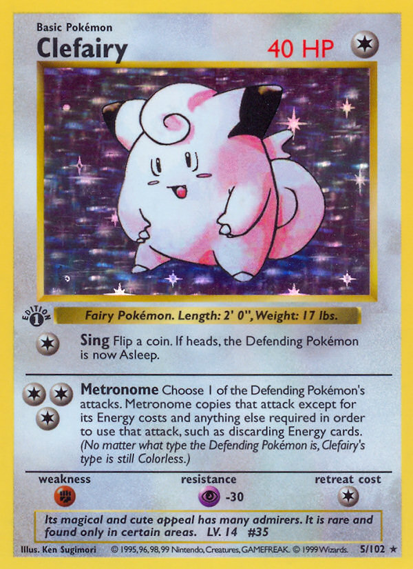 Clefairy - Base Set - #5 (1st Edition)