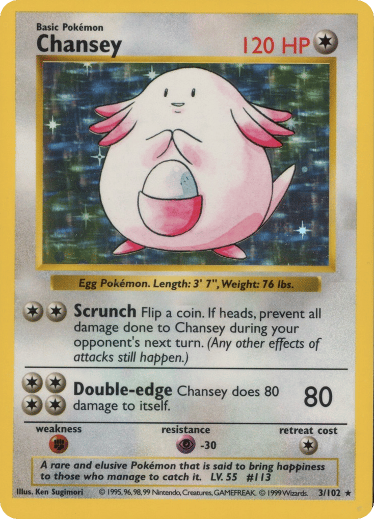 Chansey - Base Set - #3 (Shadowless)