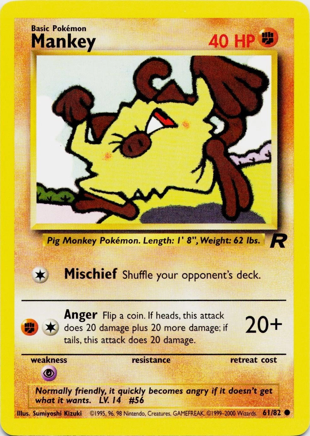 Mankey - Team Rocket - #61