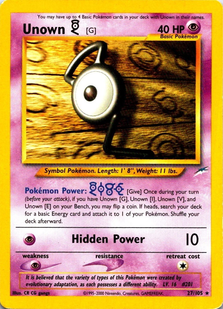 Unown G - Neo Destiny - #27