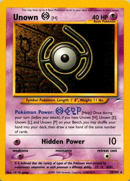 Unown H - Neo Destiny - #28