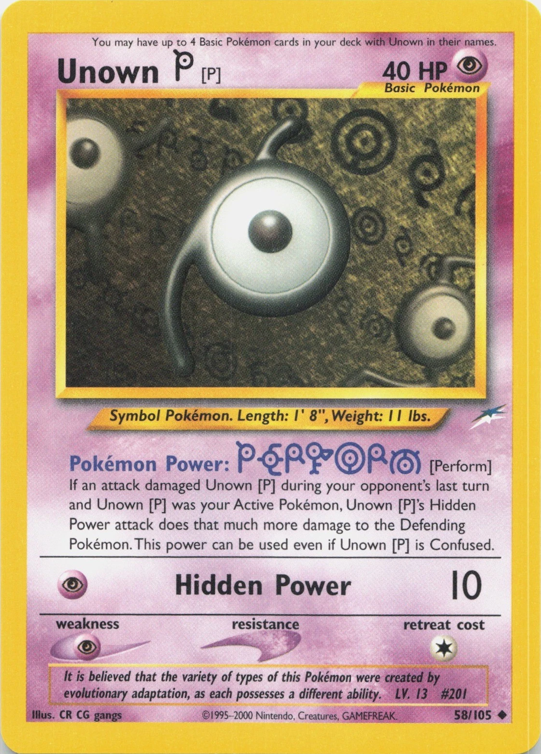 Unown P - Neo Destiny - #58