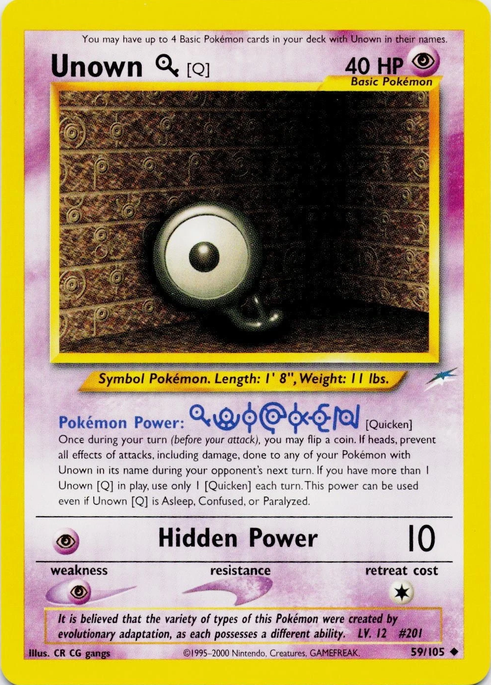 Unown Q - Neo Destiny - #59