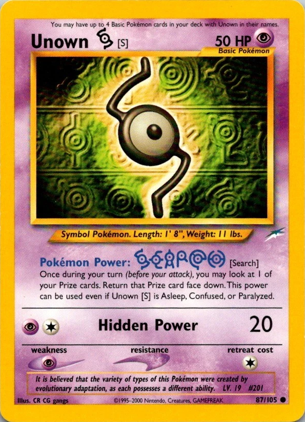 Unown S - Neo Destiny - #87