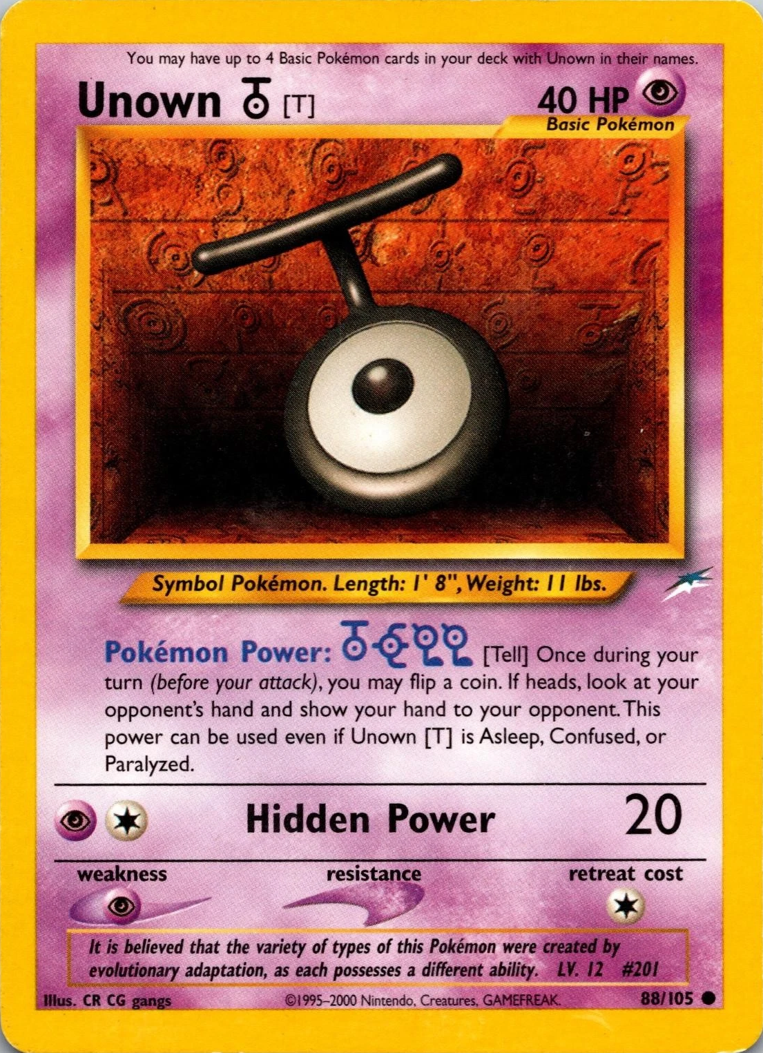 Unown T - Neo Destiny - #88