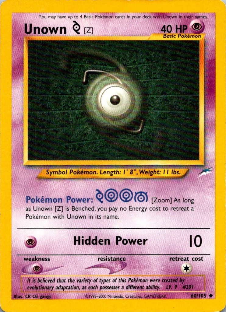 Unown Z - Neo Destiny - #60